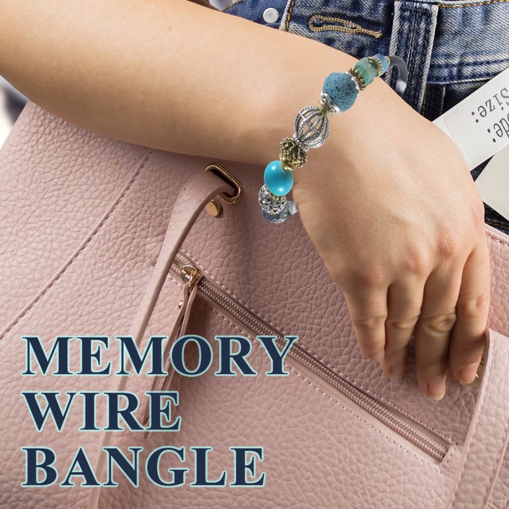 Beaded Wrap Bangle Bracelet Turquoise Handmade - Picture 6 of 6